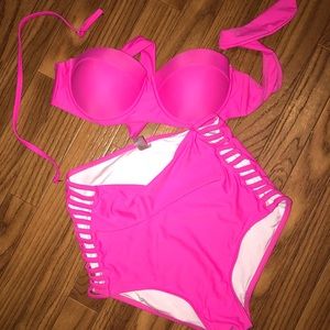ZAFUL high waist pink swimsuit